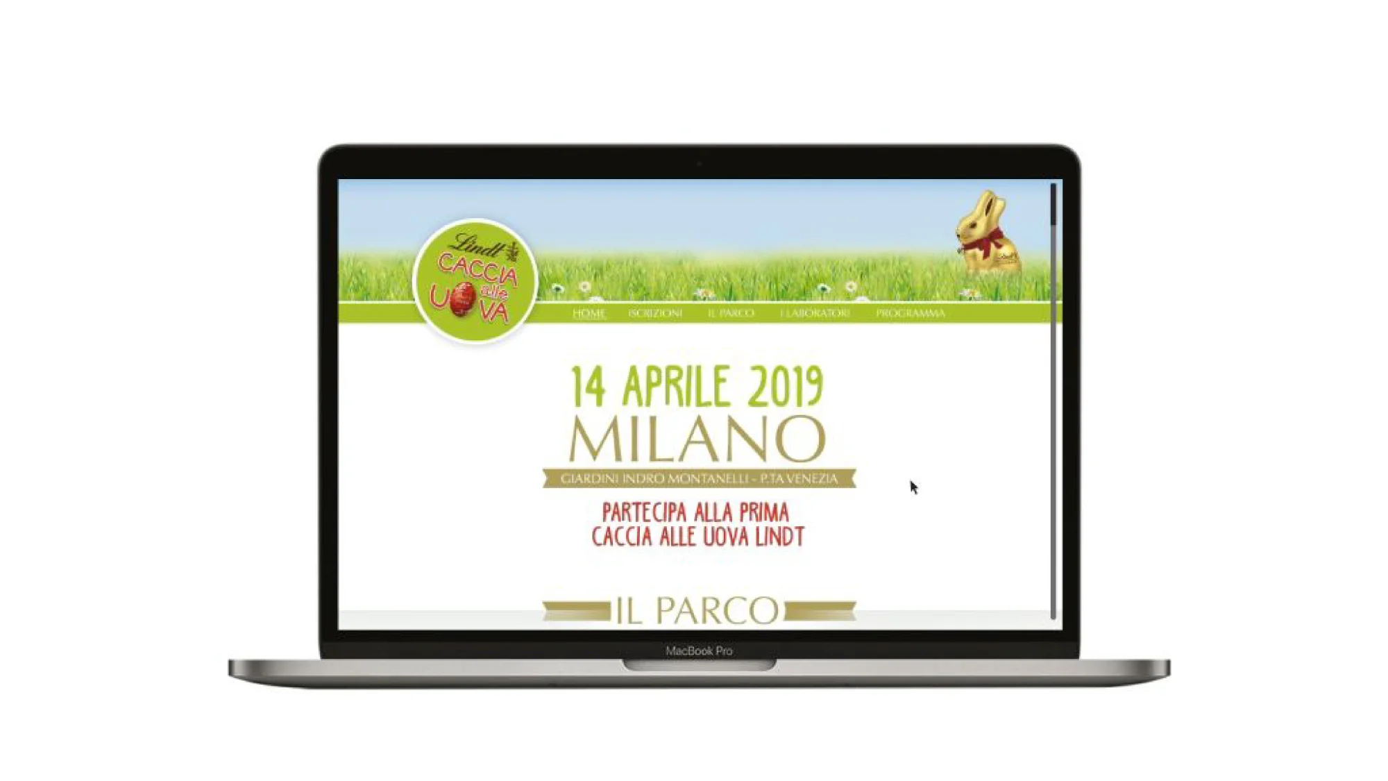Banner evento di pasqua "caccia alle uova" di Lindt