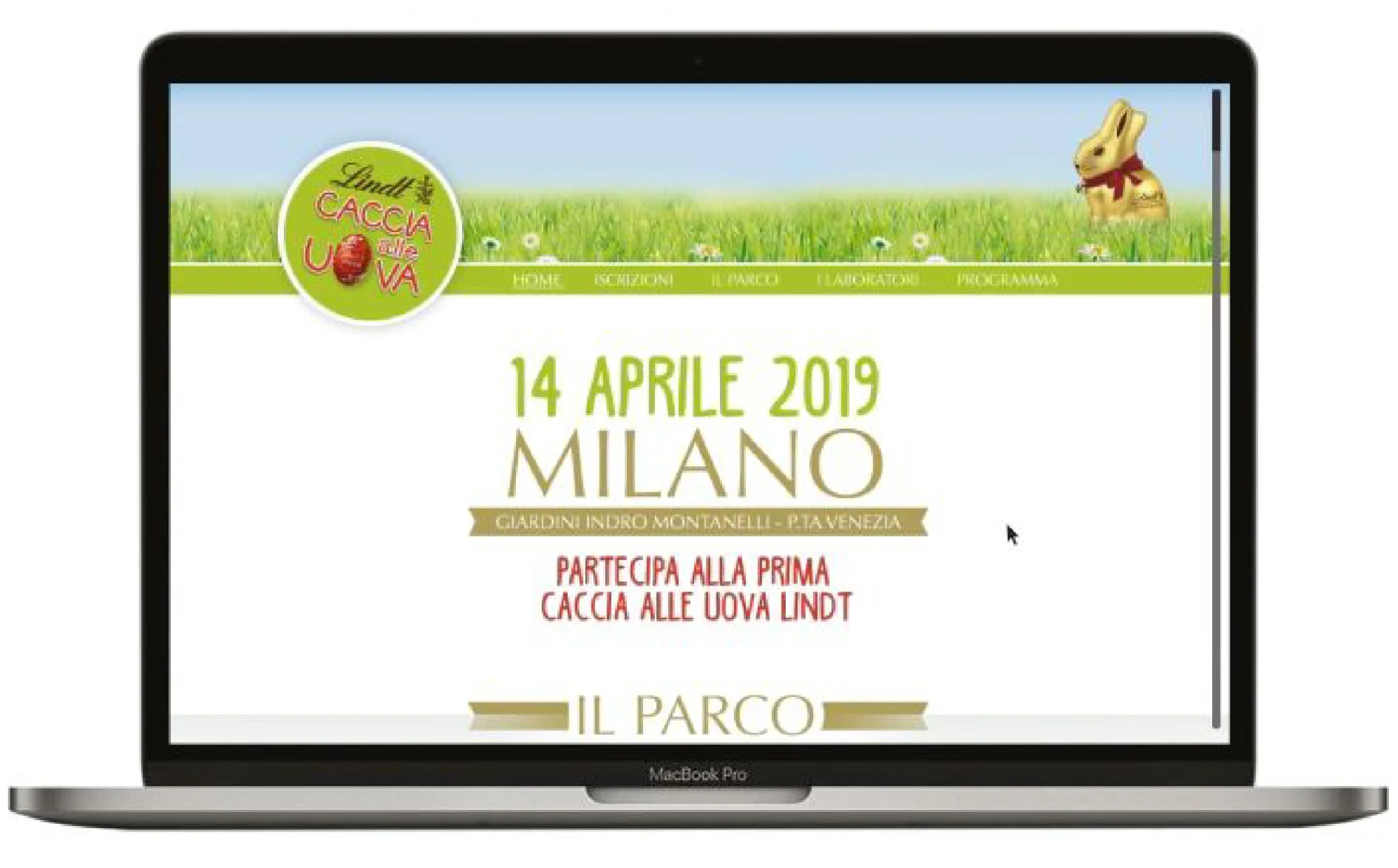 banner evento di pasqua "caccia alle uova" di Lindt