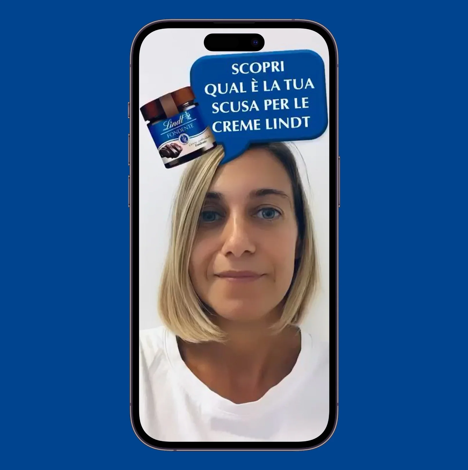 Mockup promo crema lindt cioccolato fondente