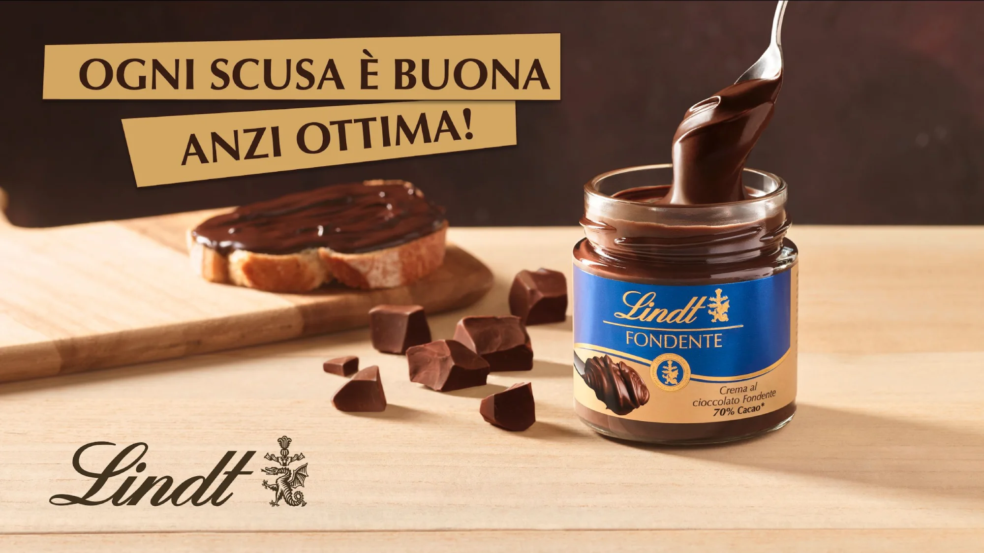 lindt banner crema al cioccolato fondente